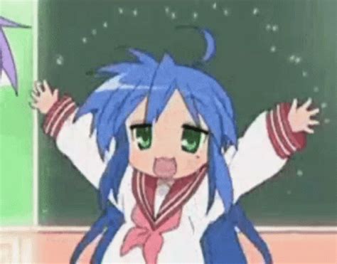 happy lucky star|Lucky Star Anime GIF .